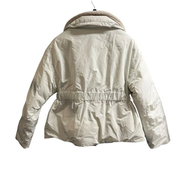 Sweaty Betty Alps Ski Jacket Womens L White Duck Down Puffer Belted Waterproof - Picture 2 of 9
